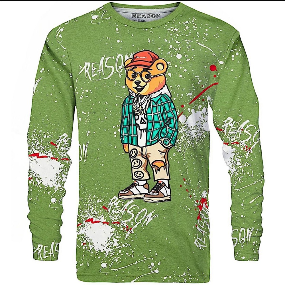Custom printed medium bear logo long sleeve